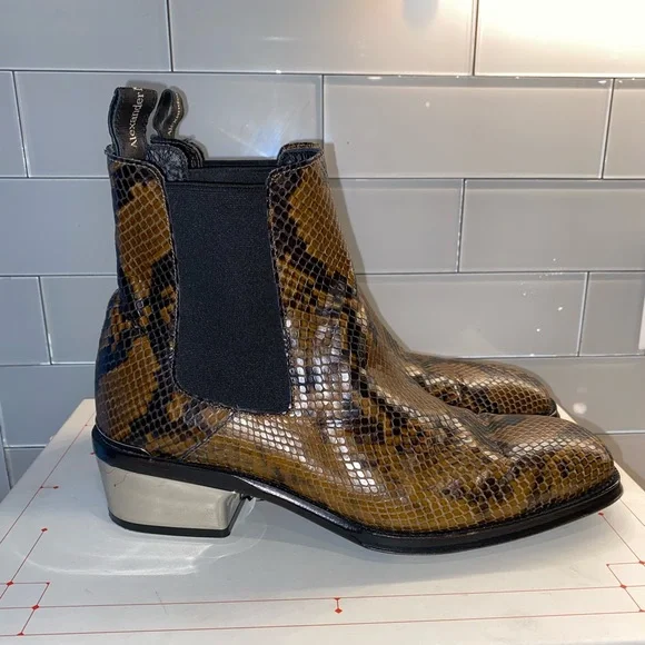 Alexander McQueen printed python leather boots Alexander McQueen by Sarah Burton Spring 2014 Maya Python  main image 4
